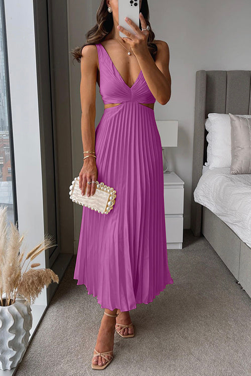 Plissierte Eleganz Maxikleid